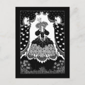 ヴィンテージロシアのアールヌーボー女王とキューピッド ポストカード (正面)