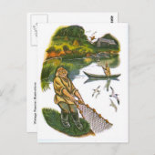 ヴィンテージロシアのイラスト、イソップ寓話8 ポストカード (正面/裏面)