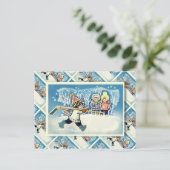 ヴィンテージロシアのクリスマスアイスホッケー選手 シーズンポストカード (スタンド正面)