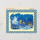 ヴィンテージロシアのクリスマスファントムサンタ シーズンポストカード (正面/裏面)