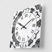 ヴィンテージロシアのバラモチーフウォールクロック スクエア壁時計 (傾斜)