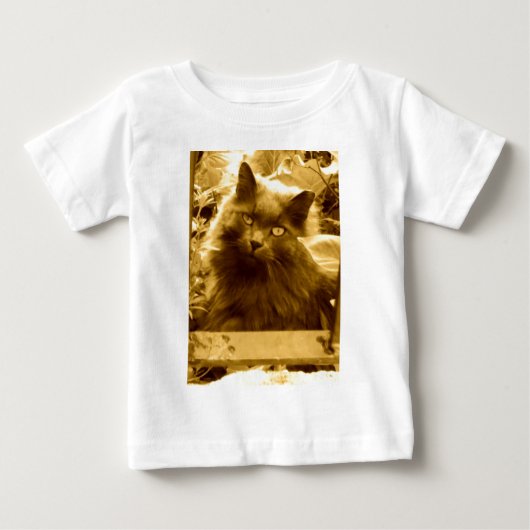 ヴィンテージロシアのブルー猫 ベビーTシャツ (正面)