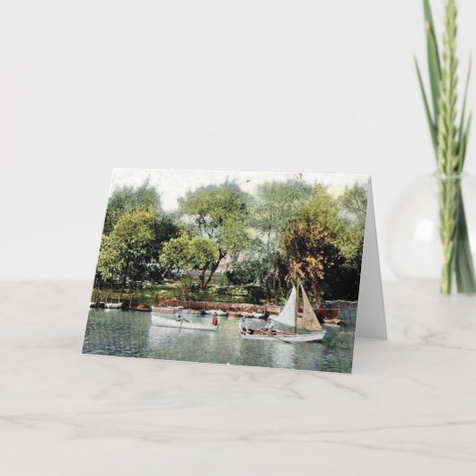 ヴィンテージロシアのリバーセーリングカード ノートカード (正面)