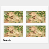 ヴィンテージロシアの天使 長方形シール (シート)