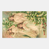 ヴィンテージロシアの天使 長方形シール (正面)