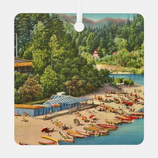 ヴィンテージロシアの川ビーチ メタルオーナメント (裏面)