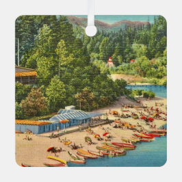 ヴィンテージロシアの川ビーチ メタルオーナメント