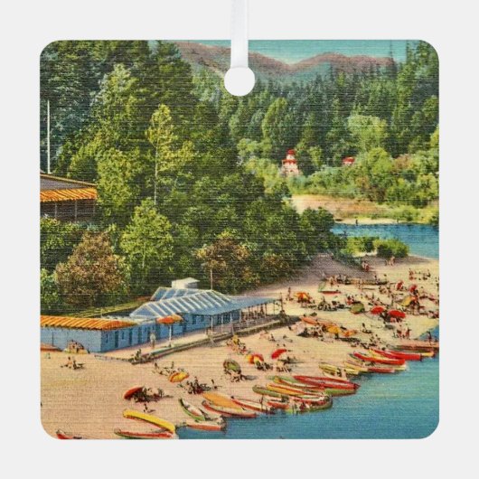 ヴィンテージロシアの川ビーチ メタルオーナメント (正面)