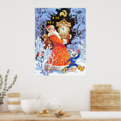 ヴィンテージロシアの父クリスマスシーン ポスター (キッチン)