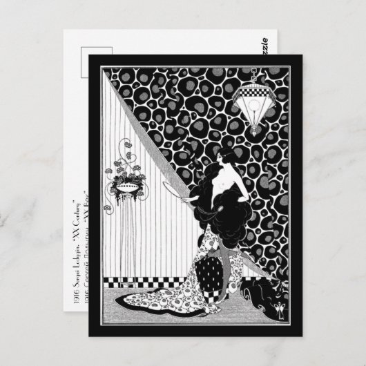 ヴィンテージロシアの美しいアールヌーボーイラストレーション ポストカード (正面/裏面)