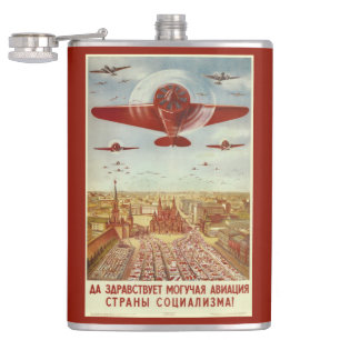 ヴィンテージロシアの航空プロパガンダ フラスク