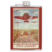 ヴィンテージロシアの航空プロパガンダ フラスク (正面)