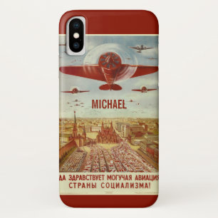 ヴィンテージロシアの航空名前をカスタムするの電話ケース iPhone X ケース