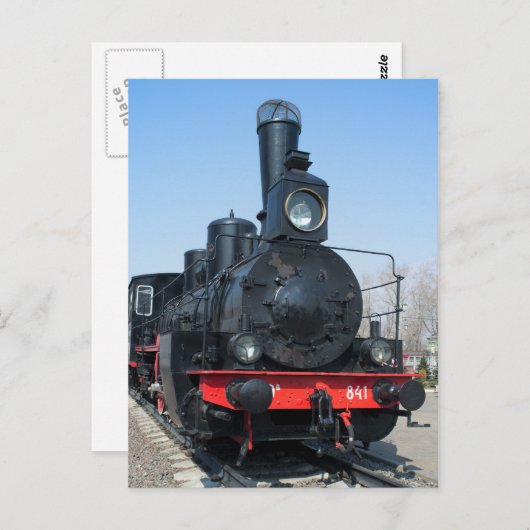 ヴィンテージロシアの蒸気機関車Ov-841 ポストカード (正面/裏面)
