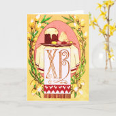 ヴィンテージロシアの(スラブ語)正統イースターカード カード (黄色い花)