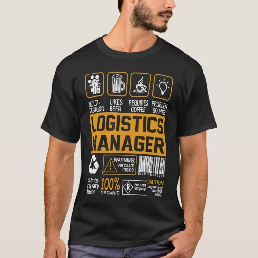 ヴィンテージロジスティクスマネージャ説明ラベルプライド Tシャツ (正面)