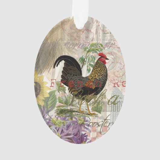 ヴィンテージロスタフランスのーコラージファームペット オーナメント (裏面)