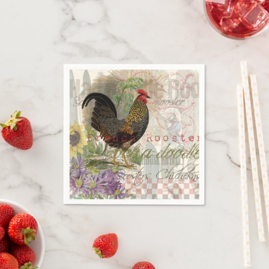 ヴィンテージロスタフランスのーコラージファームペット スタンダードカクテルナプキン (インサイチュ)