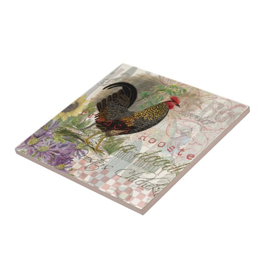 ヴィンテージロスタフランスのーコラージファームペット タイル (側面)