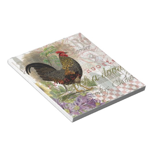 ヴィンテージロスタフランスのーコラージファームペット ノートパッド (アングル)