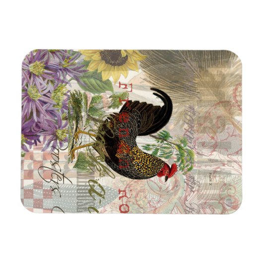 ヴィンテージロスタフランスのーコラージファームペット マグネット (横)