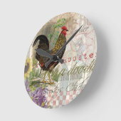 ヴィンテージロスタフランスのーコラージファームペット ラウンド壁時計 (傾斜)