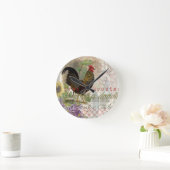 ヴィンテージロスタフランスのーコラージファームペット ラウンド壁時計 (ホーム)