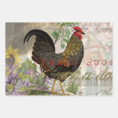 ヴィンテージロスタフランスのーコラージファームペット ラッピングペーパーシート (正面)