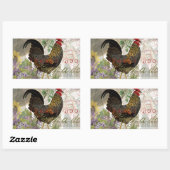 ヴィンテージロスタフランスのーコラージファームペット 長方形シール (シート)