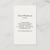 ヴィンテージロスターイラストレーション素朴名刺 名刺 (裏面)