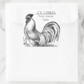 ヴィンテージロスターイラストレーション蔵書票 スクエアシール (バッグ)