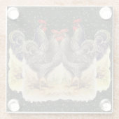 ヴィンテージロスターブラック金ゴールドスターズコースター ガラスコースター (裏面)