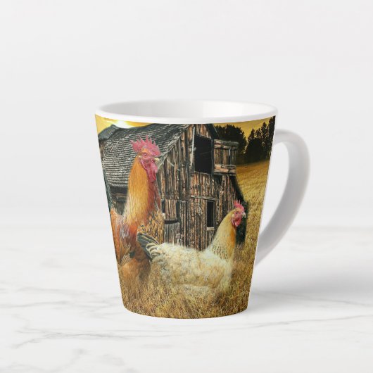 ヴィンテージロスターヘンズバ素朴ンクープ カフェラテマグ (右アングル)