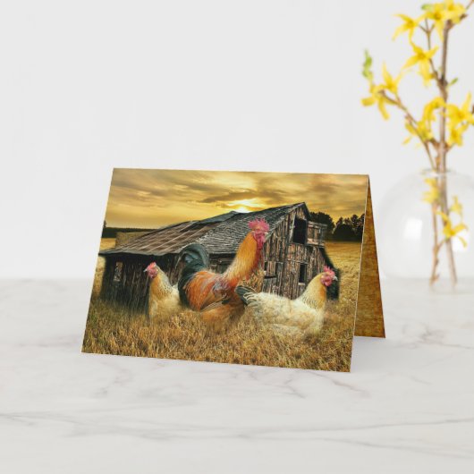 ヴィンテージロスターヘンズバ素朴ンクープ カード (黄色い花)