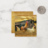 ヴィンテージロスターヘンズバ素朴ンクープ ノートカード (正面/裏面インサイチュ)