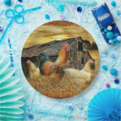 ヴィンテージロスターヘンズバ素朴ンクープ ペーパープレート (パーティー)