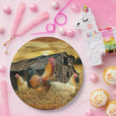 ヴィンテージロスターヘンズバ素朴ンクープ ペーパープレート (パーティー)