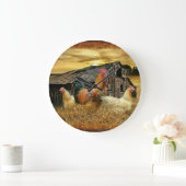 ヴィンテージロスターヘンズバ素朴ンクープ ラージ壁時計 (ホーム)