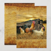 ヴィンテージロスターヘンズバ素朴ンクープ 招待状 (正面/裏面)