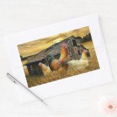 ヴィンテージロスターヘンズバ素朴ンクープ 長方形シール (封筒)