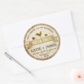 ヴィンテージロスター気象素朴ベ結婚ーンのラベル ラウンドシール (封筒)