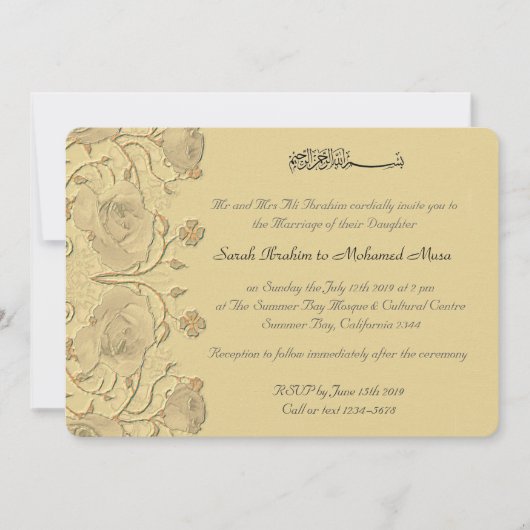 ヴィンテージロセストレリスフローラムス結婚リムズ 招待状 (正面)