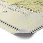 ヴィンテージロチェスターNYの地図（1901年） ポスター (角)