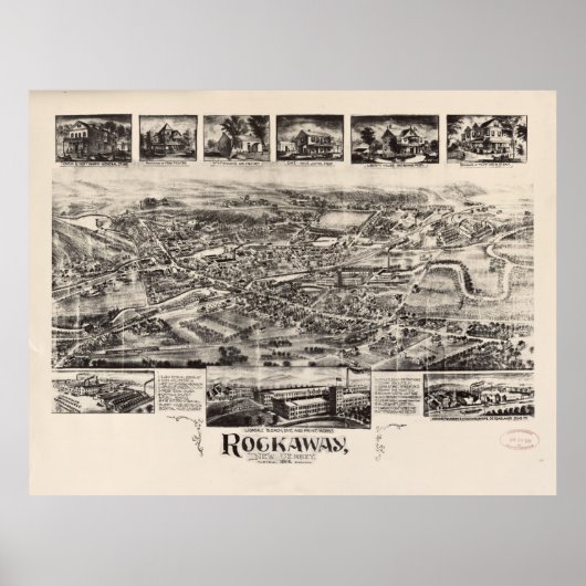ヴィンテージロッカウェイNJの絵図(1902年) ポスター (正面)