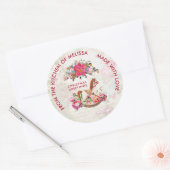 ヴィンテージロッキングビクトリアン馬クリスマスキッチン ラウンドシール (封筒)