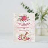 ヴィンテージロッキングホースのクリスマスは日付を保存 ポストカード (スタンド正面)