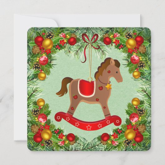 ヴィンテージロッキングホースオーナメントフラットカード シーズンカード (正面)