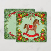 ヴィンテージロッキングホースオーナメントフラットカード シーズンカード (正面/裏面)