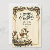 ヴィンテージロッキングホースクリスマス シーズンカード (正面)