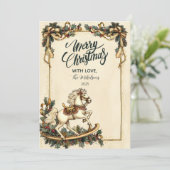 ヴィンテージロッキングホースクリスマス シーズンカード (スタンド正面)